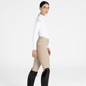 Maximilian Equestrian Pro Riding Leggings Sz XL Full Seat Grip Beige (Old Style)